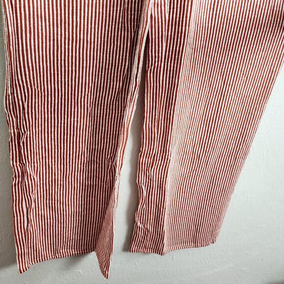 NEW Modcloth For The Bliss Of It Jumpsuit Orange White Stripe One Piece - Picture 9 of 13